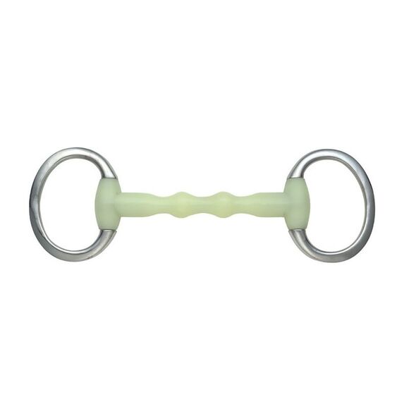 Shires Equikind Ripple Mullen Mouth Horse Eggbutt Snaffle Bit / Pale Green - Picture 1 of 1